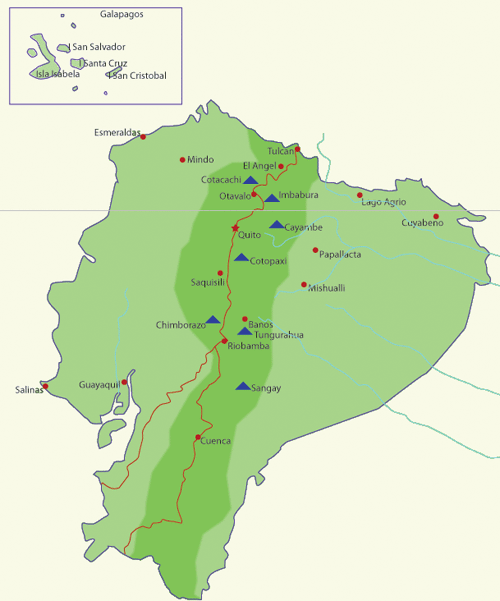 kaart map ecuador